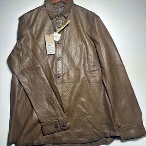 Massimo Dutti Limited Edition 100% Leather Jacket Brown Size L NEW €249 ($290)